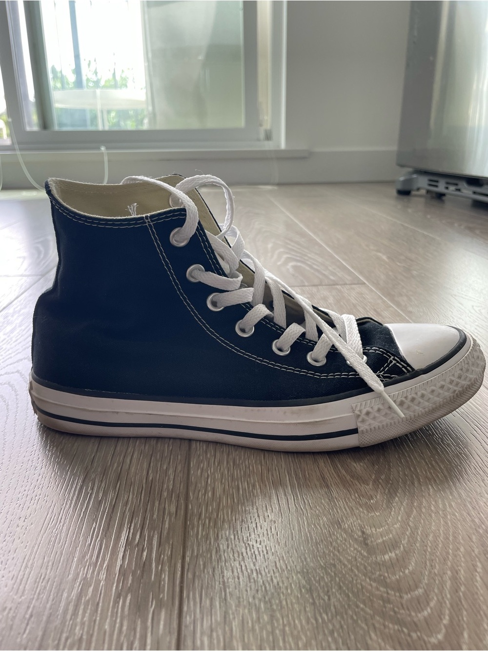 Converse Black High-Top Canvas Sneakers with White Trim
